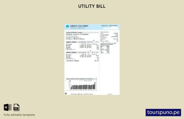 listo para imprimir páginas de facturas de servicios públicos de PG&E de EE. U 1